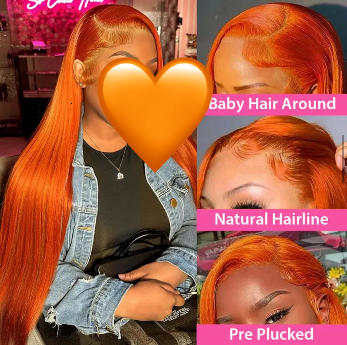 Vibrant Orange 13x6 Lace Wig